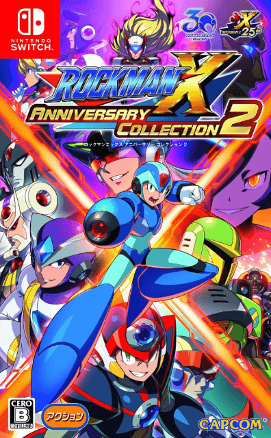 Rockman X Anniversary Collection + Rockman X Anniversary Collection 2 box art for Nintendo Switch